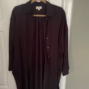 Satin tunic long cardigan or tunic style dress with pockets!